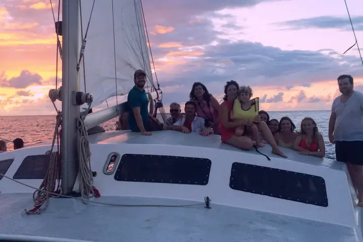 a group of people on a boat